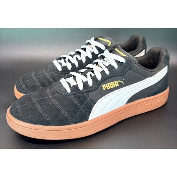Puma Astro Kick Black Suede Low top sneakers Mens size 10.5 shoes soccer - Picture 1 of 8